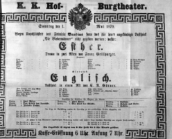Theaterzettel (Oper und Burgtheater in Wien) 18700501 Seite: 2