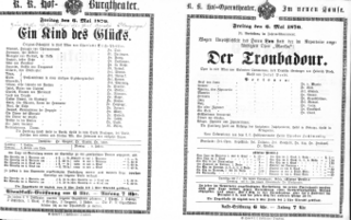 Theaterzettel (Oper und Burgtheater in Wien) 18700506 Seite: 1