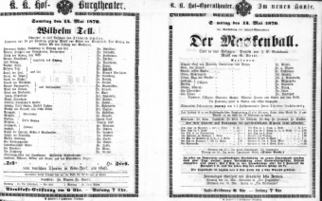 Theaterzettel (Oper und Burgtheater in Wien) 18700514 Seite: 1