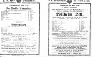 Theaterzettel (Oper und Burgtheater in Wien) 18700517 Seite: 1