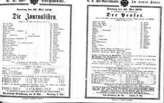 Theaterzettel (Oper und Burgtheater in Wien) 18700522 Seite: 1