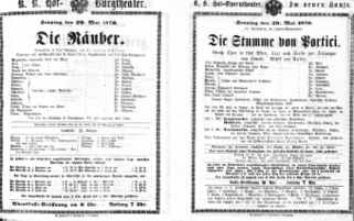 Theaterzettel (Oper und Burgtheater in Wien) 18700529 Seite: 1