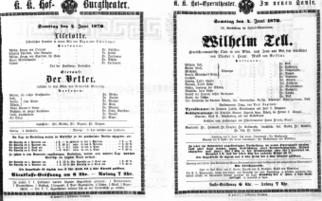 Theaterzettel (Oper und Burgtheater in Wien) 18700604 Seite: 1