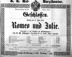 Theaterzettel (Oper und Burgtheater in Wien) 18700616 Seite: 1