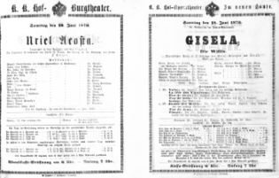 Theaterzettel (Oper und Burgtheater in Wien) 18700618 Seite: 1
