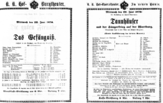 Theaterzettel (Oper und Burgtheater in Wien) 18700622 Seite: 1