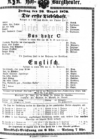 Theaterzettel (Oper und Burgtheater in Wien) 18700826 Seite: 1