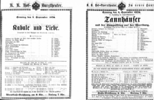 Theaterzettel (Oper und Burgtheater in Wien) 18700904 Seite: 1