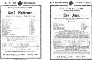 Theaterzettel (Oper und Burgtheater in Wien) 18700910 Seite: 1