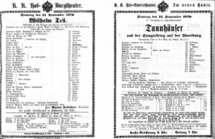 Theaterzettel (Oper und Burgtheater in Wien) 18700911 Seite: 1