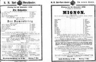 Theaterzettel (Oper und Burgtheater in Wien) 18700913 Seite: 1