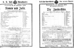 Theaterzettel (Oper und Burgtheater in Wien) 18700915 Seite: 1
