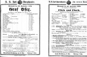 Theaterzettel (Oper und Burgtheater in Wien) 18700921 Seite: 1