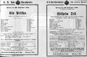 Theaterzettel (Oper und Burgtheater in Wien) 18700930 Seite: 1