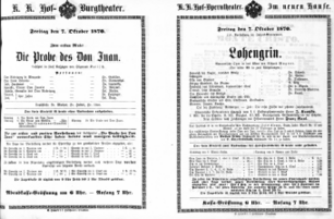 Theaterzettel (Oper und Burgtheater in Wien) 18701007 Seite: 1