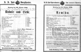 Theaterzettel (Oper und Burgtheater in Wien) 18701023 Seite: 1