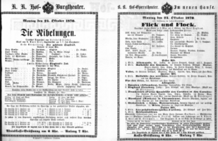 Theaterzettel (Oper und Burgtheater in Wien) 18701024 Seite: 1
