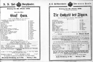 Theaterzettel (Oper und Burgtheater in Wien) 18701030 Seite: 1