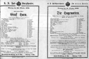 Theaterzettel (Oper und Burgtheater in Wien) 18701031 Seite: 1
