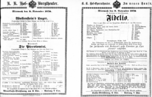 Theaterzettel (Oper und Burgtheater in Wien) 18701109 Seite: 1