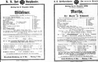 Theaterzettel (Oper und Burgtheater in Wien) 18701202 Seite: 1