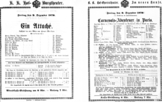 Theaterzettel (Oper und Burgtheater in Wien) 18701209 Seite: 1