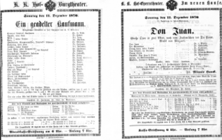 Theaterzettel (Oper und Burgtheater in Wien) 18701211 Seite: 1