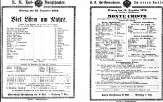 Theaterzettel (Oper und Burgtheater in Wien) 18701212 Seite: 1