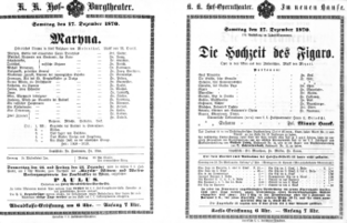 Theaterzettel (Oper und Burgtheater in Wien) 18701217 Seite: 1
