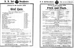 Theaterzettel (Oper und Burgtheater in Wien) 18701220 Seite: 1