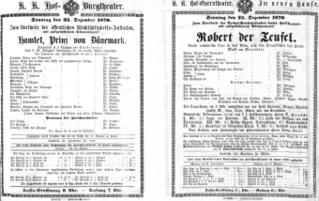 Theaterzettel (Oper und Burgtheater in Wien) 18701225 Seite: 1