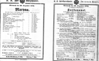 Theaterzettel (Oper und Burgtheater in Wien) 18701228 Seite: 1
