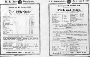 Theaterzettel (Oper und Burgtheater in Wien) 18701231 Seite: 1