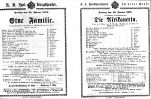 Theaterzettel (Oper und Burgtheater in Wien) 18710113 Seite: 1