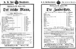 Theaterzettel (Oper und Burgtheater in Wien) 18710128 Seite: 1
