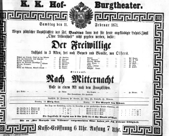 Theaterzettel (Oper und Burgtheater in Wien) 18710211 Seite: 2