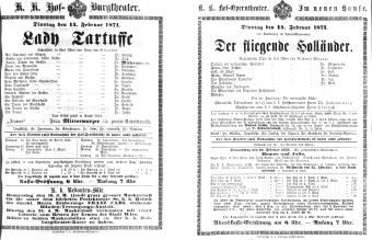 Theaterzettel (Oper und Burgtheater in Wien) 18710214 Seite: 1