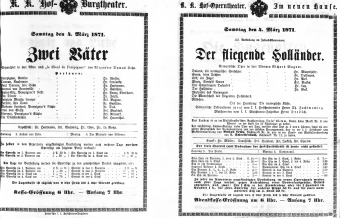 Theaterzettel (Oper und Burgtheater in Wien) 18710304 Seite: 2