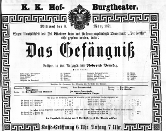 Theaterzettel (Oper und Burgtheater in Wien) 18710308 Seite: 2