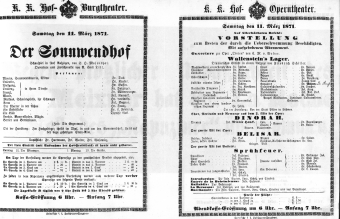 Theaterzettel (Oper und Burgtheater in Wien) 18710311 Seite: 1