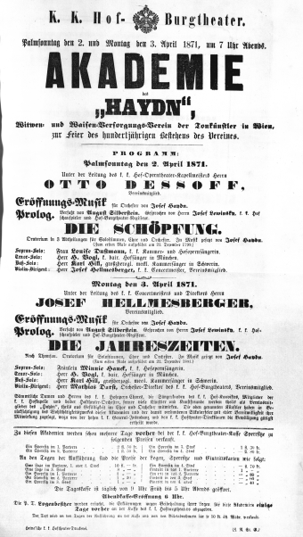 Theaterzettel (Oper und Burgtheater in Wien) 18710402 Seite: 1