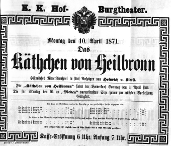 Theaterzettel (Oper und Burgtheater in Wien) 18710410 Seite: 1