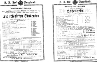 Theaterzettel (Oper und Burgtheater in Wien) 18710503 Seite: 1
