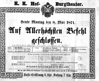 Theaterzettel (Oper und Burgtheater in Wien) 18710508 Seite: 1