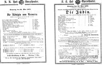 Theaterzettel (Oper und Burgtheater in Wien) 18710521 Seite: 2