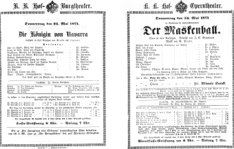 Theaterzettel (Oper und Burgtheater in Wien) 18710525 Seite: 1