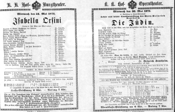 Theaterzettel (Oper und Burgtheater in Wien) 18710531 Seite: 1
