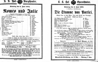 Theaterzettel (Oper und Burgtheater in Wien) 18710604 Seite: 1
