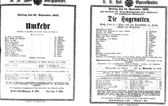 Theaterzettel (Oper und Burgtheater in Wien) 18710715 Seite: 1