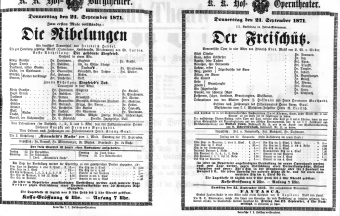 Theaterzettel (Oper und Burgtheater in Wien) 18710721 Seite: 1